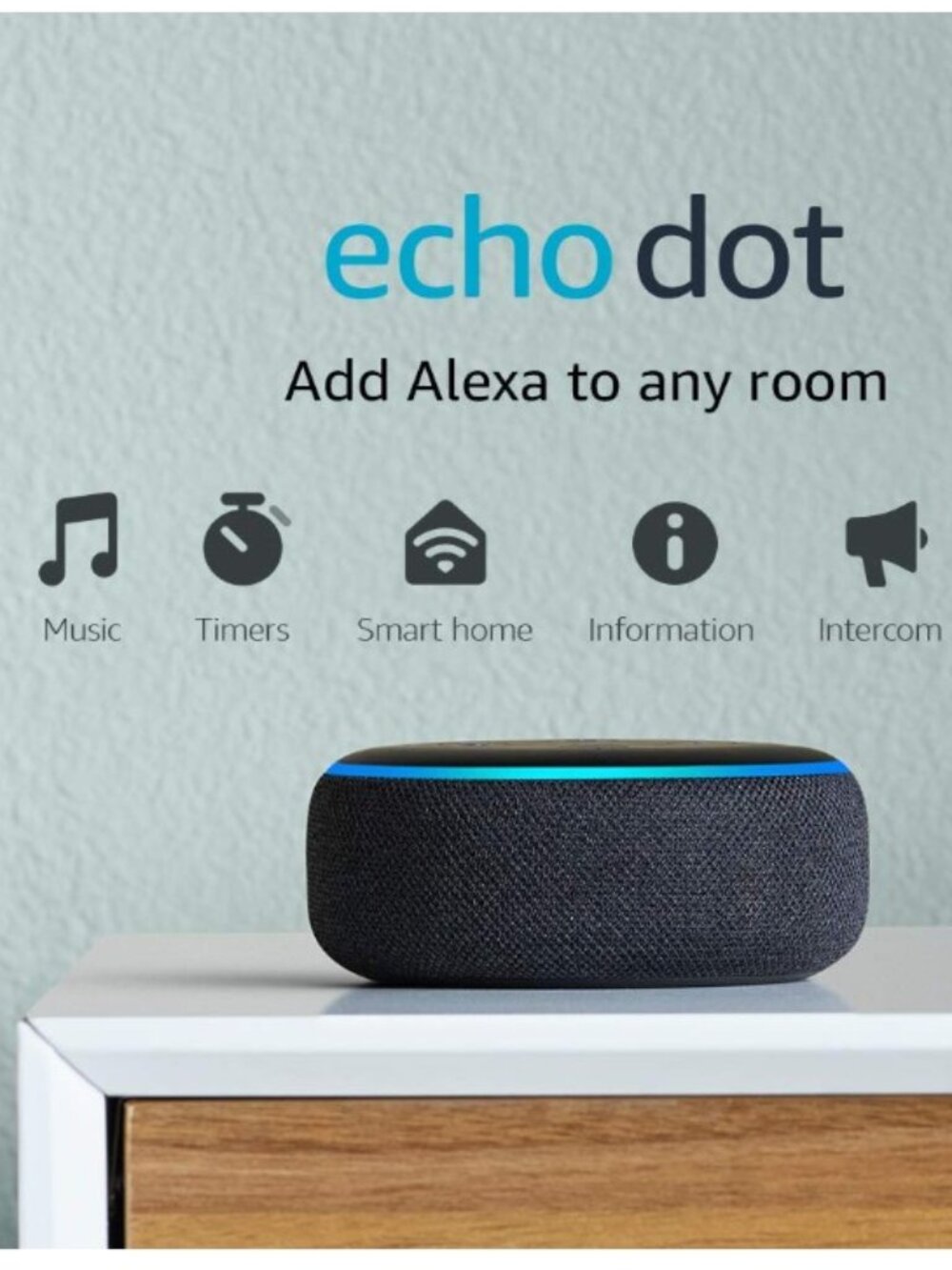 *NEW* Amazon Echo Dot Smart Speaker 3rd Gen - Charcoal